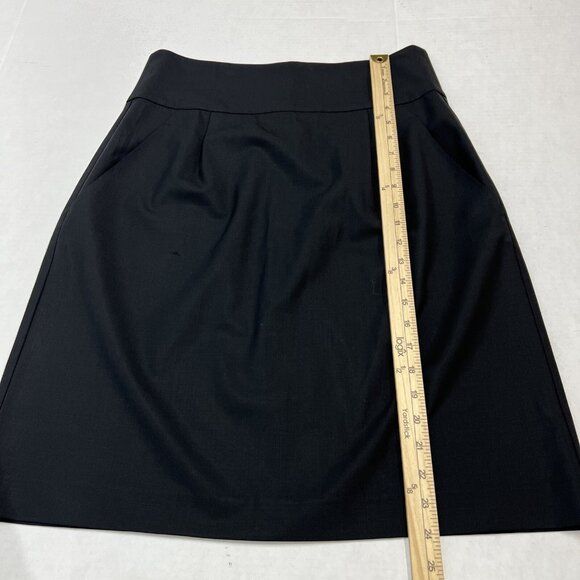 Theory Skirt Women 12 Black Wool Blend Pencil Knee Length Office Capsule Neutral - Picture 3 of 6